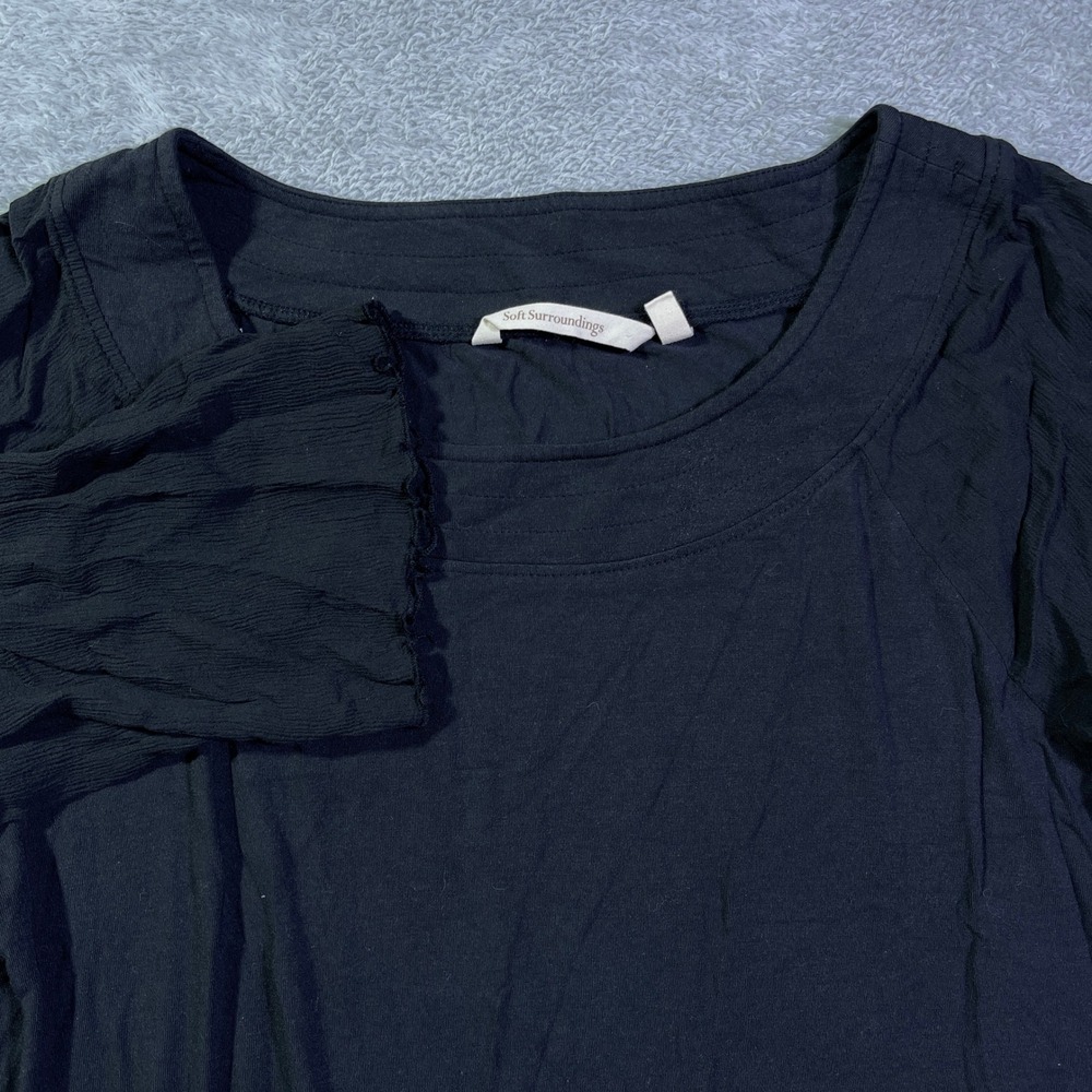 Soft Surroundings Black Modal Rayon Blend Relaxed Fit Tunic Top Size M
